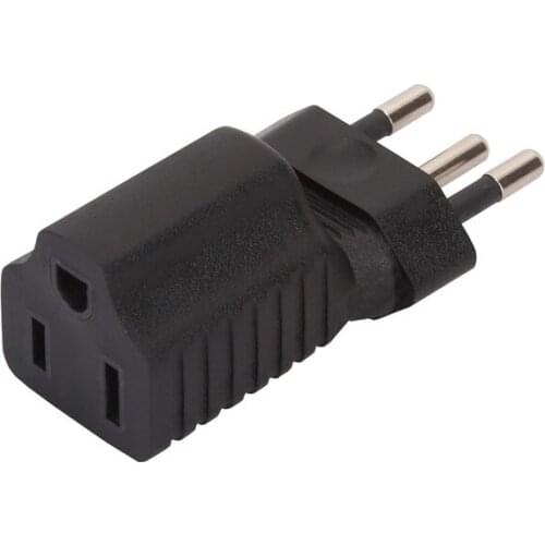 Universal US 5-15R Female to Brazil male Power Plug 3 Round Pin Adapter Travel Converter Plug 1 PCS