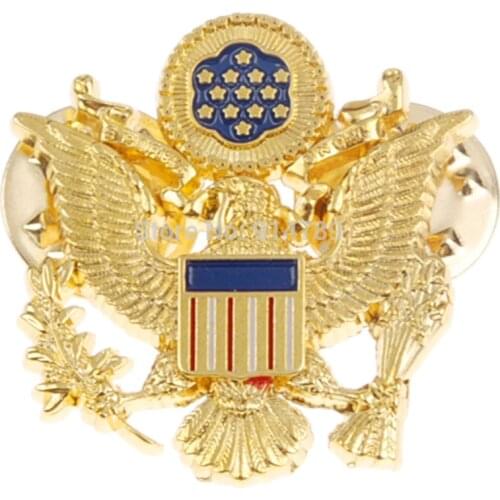 WWII US ARMY OFFICER SHOULDER EAGLE SMALL BADGE INSIGNIA PIN GOLD
