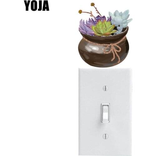 YOJA Fresh And Fleshy Plants Illustrations Decor Personalized Wall Switch Sticker Living Room Bedroom 8SS0535