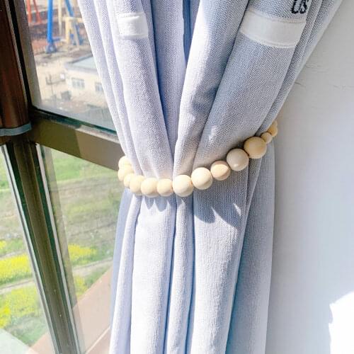 Curtain Tiebacks Home Wood Beaded Straps Blind Cord Curtain Decorative Tools