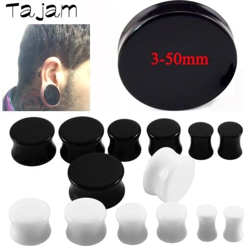 1 Pair 3mm-50mm Big Size Solid Acrylic Saddle Ear Plug Expander Piercing Ear Gauge Earring Body Jewelry