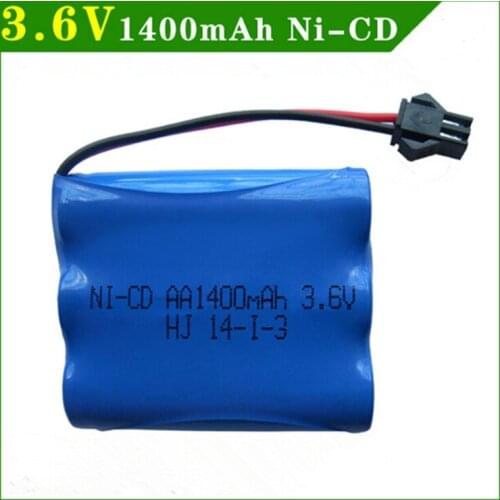1 pcs 3.6v battery pack rechargeable 1400mah ni-cd battery nicd aa 3.6v pack 1.2v 1500mah batteries for rc cars 5563A 3.6v toys