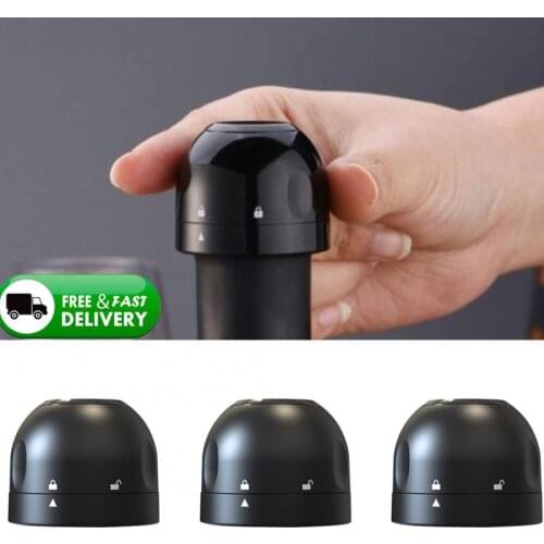 1pcs Red Wine Bottle Cap Stopper Vacuum Sealer Wine Stopper Fresh Wine Keeper Champagne Cork Leak-proof Stopper Kitchen Bar Tool