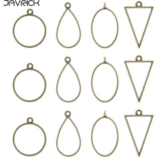 12 Pcs/set Epoxy Border Geometric Hollow Pendant Frame DIY Resin Crafts Necklace Bracelet Jewelry Accessories