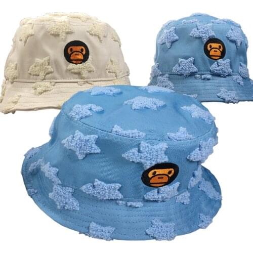 2020 Fashion Newly Kids Boy Girl Embroidery Little Animal Star Jaw Bucket Head Cap Hip Hop Fisherman Hat Gifts