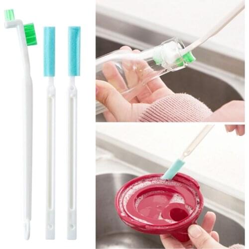 3Pcs Plastic Baby Bottle Brushes Long Handle Kids Drinking Straw Cleaner Brush Reusable Nipple Brush Cleaning Tools