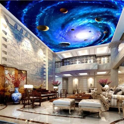 Beibehang 3d wallpaper papel de parede Custom photo wallpaper mural starry galaxy planet Earth KTV bar cafe zenith mural behang