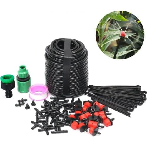 5-25M DIY Drip Irrigation System Automatic Watering Irrigation System Kit Garden Hose Micro Drip Watering Kit Adjustable Dripper
