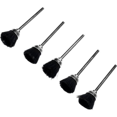 5Pcs/kit Metal Abrasive Wheel Nylon Cup Brush Polishing Buffing Wheels for Rotary Tools Dremel Accessories 3mm Shank Mandrel