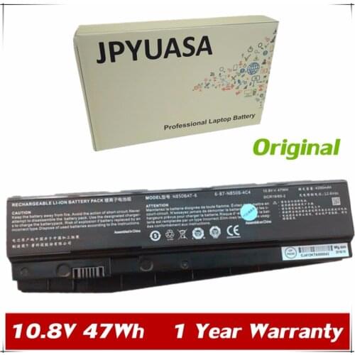 7XINbox 10.8V 47Wh Original N850BAT-6 Laptop Battery For Clevo N850S N870HC N850CH N850HJ N870HJ 6-87-N850S-4C4