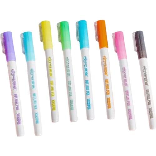 8Pcs Glitter Double Line Outline Pens Arts Drawing Graffiti Doodle Pen DIY Paint