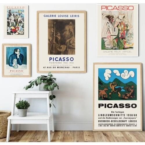 Abstract Vintage Painting Pablo Picasso Exhibition Canvas Posters and Prints Museum Modern Gallery Wall Art Picture Home Decor