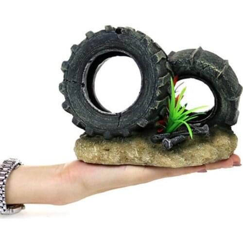 Aquarium Accessories Decorative Resin Tires Simulation Water Plants Aquarium Beautification Fish Tank Landscaping Crafts