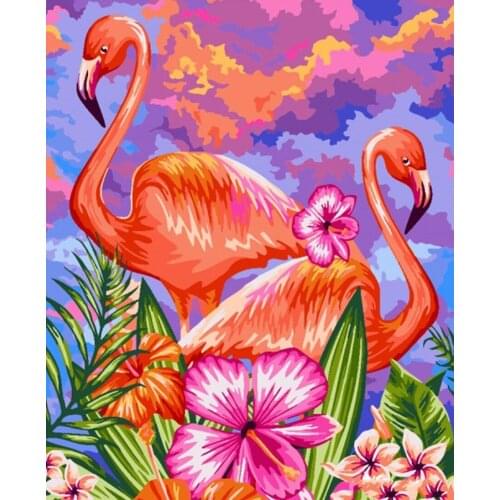 JMINE Div 5D Flamingo Full Diamond Painting cross stitch kits art High Quality Animal 3D paint by diamonds
