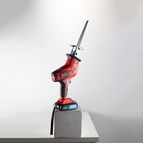 Cordless Reciprocating Saw Adjustable Speed Chainsaw Wood Metal PVC Pipe Cutting Power Tool Woodworking Cutter with 4 Saw Blades
