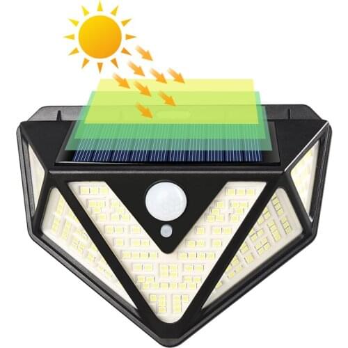 Solar Motion Sensor Light, 166 LED 270° Wide Angle IP65 Waterproof 3 Modes Wireless Solar Powered Wall Light