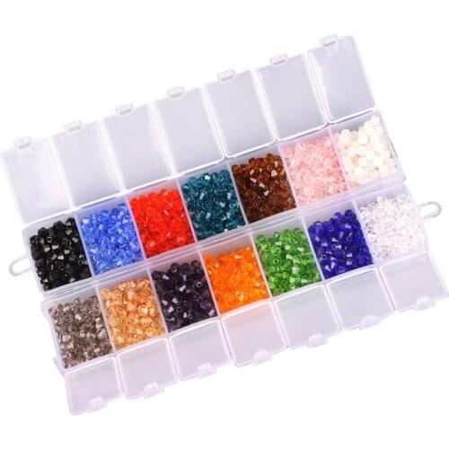 1400Pcs/Box 4MM Czech Glass Bicone Beads Faceted Crystal Beaded for DIY Making Bracelet Nacklace Earrings Jewelry Embroidery