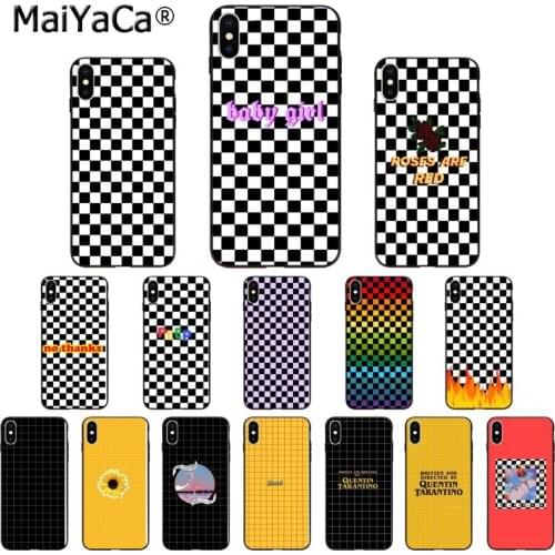 FHNBLJ Black and white chess board TPU Soft Silicone Phone Case Cover for iPhone 6S 6plus 7 7plus 8 8Plus X Xs MAX 5 5S XR