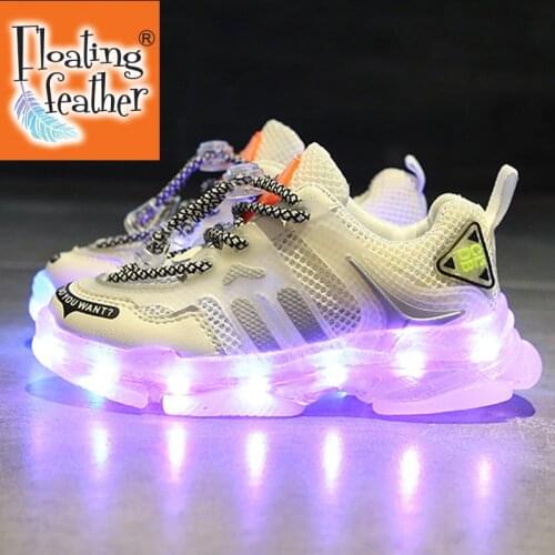Size 25-35 Children USB Charging Glowing Casual Shoes Boys Breathable Led Light Up Sneakers Unisex Luminous Sneakers for Girls