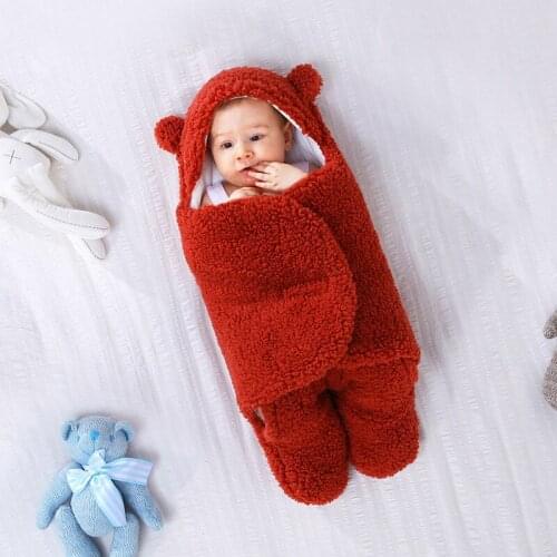 Baby Sleeping Bag Ultra-Soft Fluffy Fleece Newborn Receiving Blanket Infant Boys Girls Clothes Sleeping Nursery Wrap Swaddle