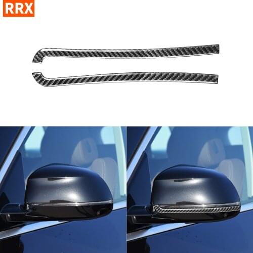 For BMW X5 F15 X6 F16 X3 F25 X4 F26 Carbon Fiber Car Accessories Interior Sticker Rearview Mirror Anti-rub Strip Trim Cover