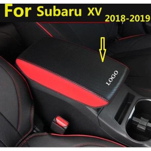 Microfibre Carbon Fibre Leather Center Armrest Cover For Subaru XV 2018 2019