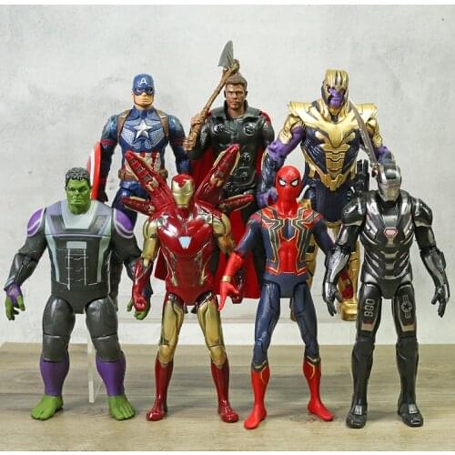 Super Hero Iron Man Captain America Thor Hulk War Machine Thanos PVC Action Figure Toys
