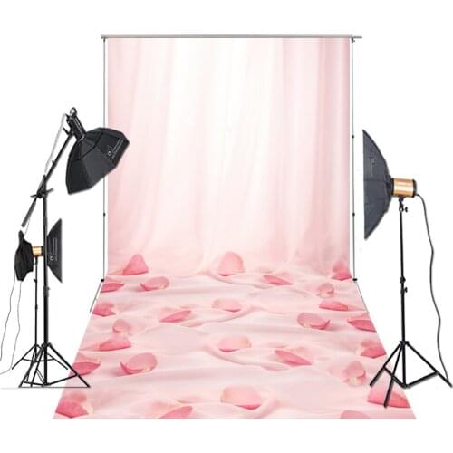 HUAYI Photography Backdrop Light Pink Silk Decoration Pink Flower Wedding Bankdrop Romance Bankground For Woman XT-7072
