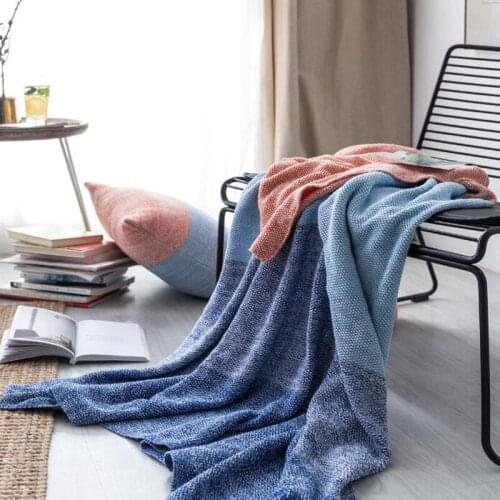 130x170cm 51"x67" Cotton Knitting Blankets For Home Office Travelling Thread Blankets On Sofa Bed Car