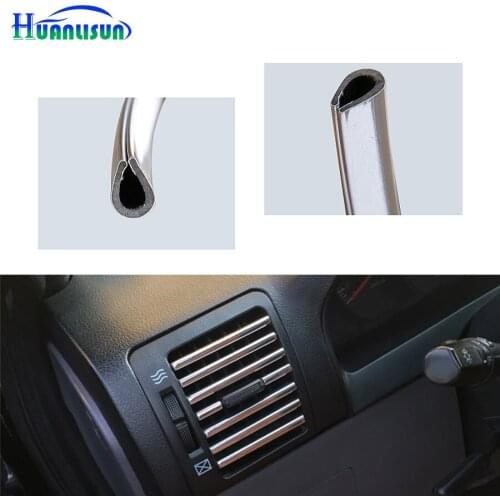 HUANLISUN 3metres U Style decoration strip Grille Chrome car Automotive air conditioning outlet blade car styling tuyeres