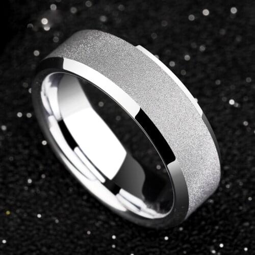 2019 New Arrival Classic Unisex 4mm/7mm Width White Tungsten Carbide Ring Band Matte Polished Finished for Woman Man Size 5-12