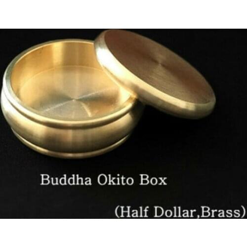 Buddha Okito Box (Half Dollar,Brass) Coin Magic Tricks Illusions Close up Magic Gimmick Props Magician Coin Appearing Penetrate