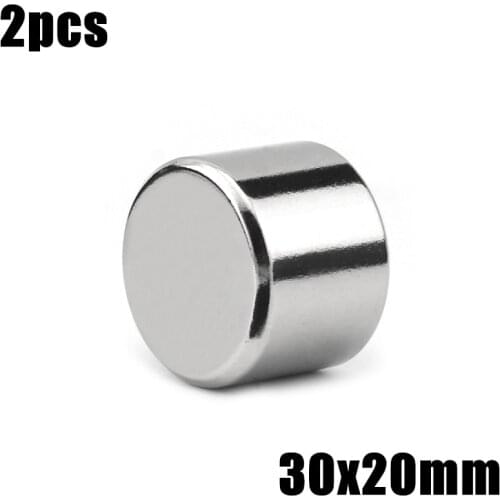 2pcs 30x20mm Super Powerful Strong Bulk Small Round NdFeB Neodymium Disc Magnets Dia 30mm x 20mm N35 Rare Earth NdFeB Magnet