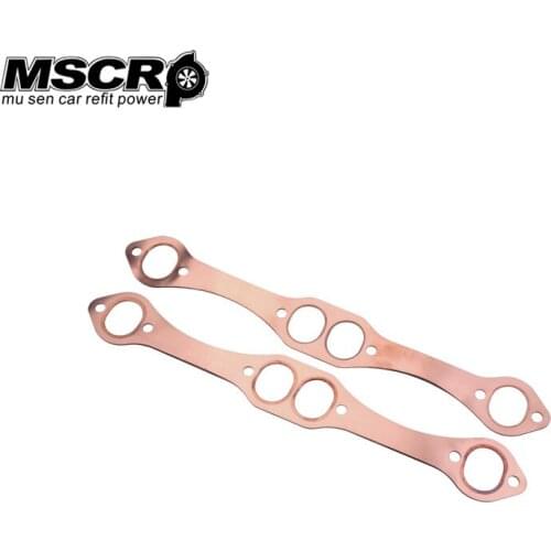 Reusable SBC Oval Port Copper Header Exhaust Gaskets For SB Chevy 327 305 383-YX02092