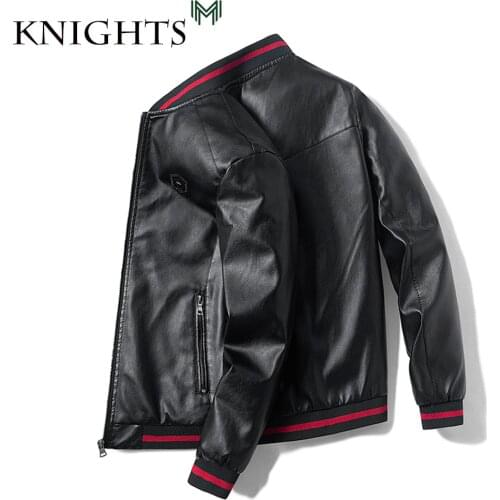 Men Faux Leather Jacket Motorcycle Spring and Autumn Thin Mens Jackets Baseball Collar Black Outwear Male Pu Leather Coats Men