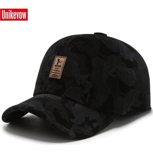 UNIKEVOW Winter Baseball Cap For Men With Earmuffs Outdoor Cotton Caps Casual Adjustable Golf Hat Warm Hats