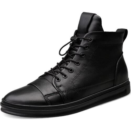 Natural Wool Men Winter Boots Fashion waterproof men boots Autumn ankle boots comfortable Retro leather snow boots size 38-48