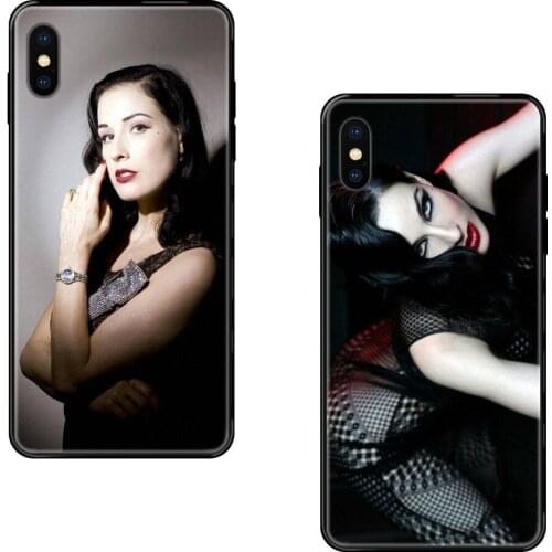 For Galaxy S20 S10e S10 S9 S8 S7 S6 S5 edge Lite Plus Ultra Dita Von Teese Black Soft TPU Cell Phone Case Cover Cool