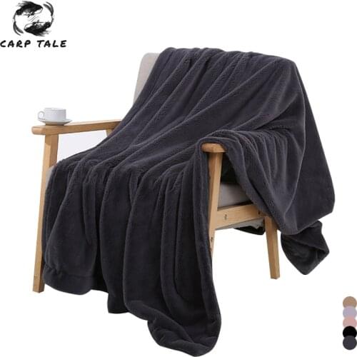 Soft Warm Coral Fleece Blanket Solid Color Winter Bedspread Office Travel Sofa Throw Blankets For Bed Flannel Bed Cover Blanket