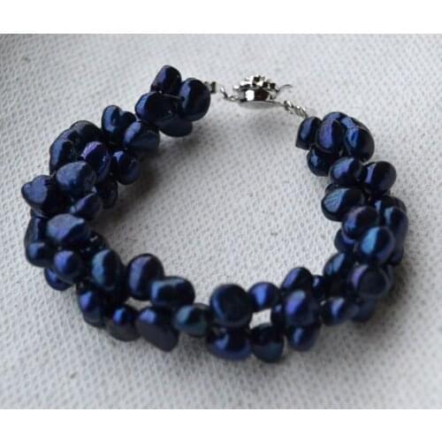 New Arrival Favorite Pearl Bracelet Navy Baroque Freshwater Pearl Wedding Bridal Prom Bracelet Fine Jewelry Nice Lady Gift