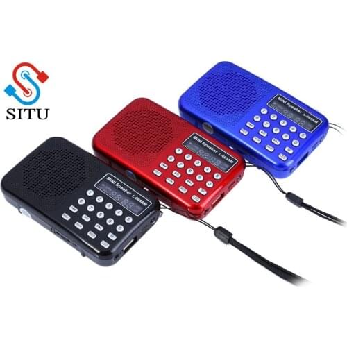 Hot L-065 Portable Mini FM Radio Speaker USB 2.0 AUX Audio Input LCD Radio Support TF SD Card Mobile Phone PC MP4 MP3