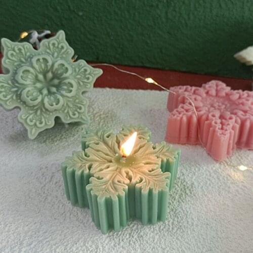 Silicone Snowflake Mold Candle Soap DIY Aromatherapy Plaster Candle Decorating Mould Candy Chocolate Making Tool Christmas Decor