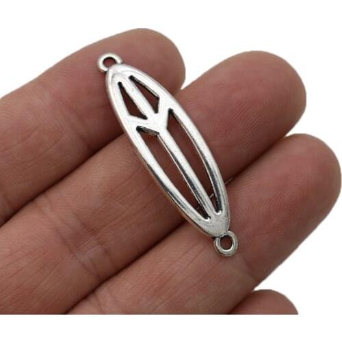 JAKONGO Antique Silver Plated Peace Connectors for Jewelry Making Bracelet Jewelry Findings Accessories 43x12mm 8pcs