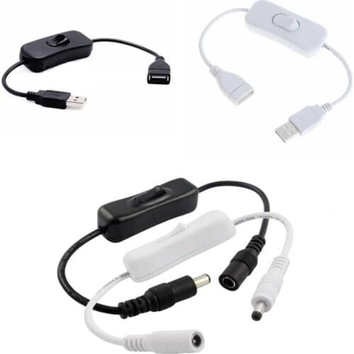 USB Cable with Switch ON/OFF Cable Extension Toggle for USB Lamp Light Switch DC Female Male Power Wire Adapter Free Shipping