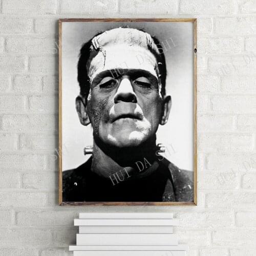 Boris Karloff as Frankensteins Monster Textless Vintage Movie Poster, Retro Wall Art Print