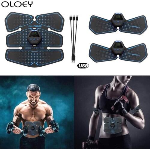 USB Charging Abdominal Muscle Trainer Stimulator EMS Electrostimulation Fitness Massager Abdomen Weight Loss Slimming Home Gym