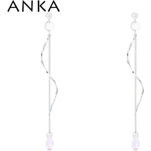 ANKA Drop Crystal Tassel Earrings For Women Summer 2020 Style Fashion Jewelry Made With Crystals from Austria #136737