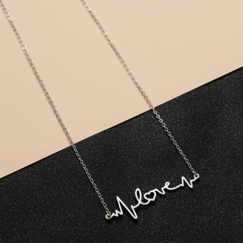 Todorova Heartbeat Necklace For Women Love Heart Necklaces & Pendants Medical Nurse Doctor Lover Gifts Stainless Steel Jewelry