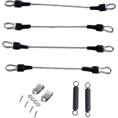 1/10 RC Car Body Shell Steel Rope 4x Silver w/ Spring for -4 4