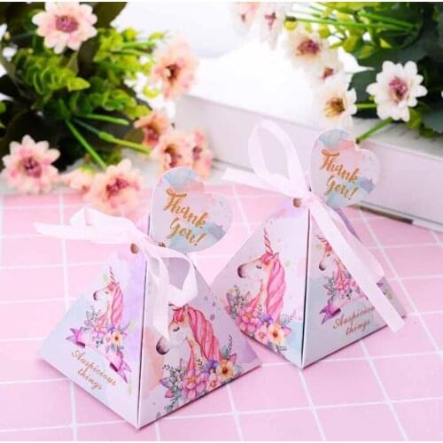 10pcs 7.2x7.2x8cm Flamingo Packing Gift Candy Boxes for Kids Birthday Wedding Favors Packaging Paper Event Xmas Party Supplies
